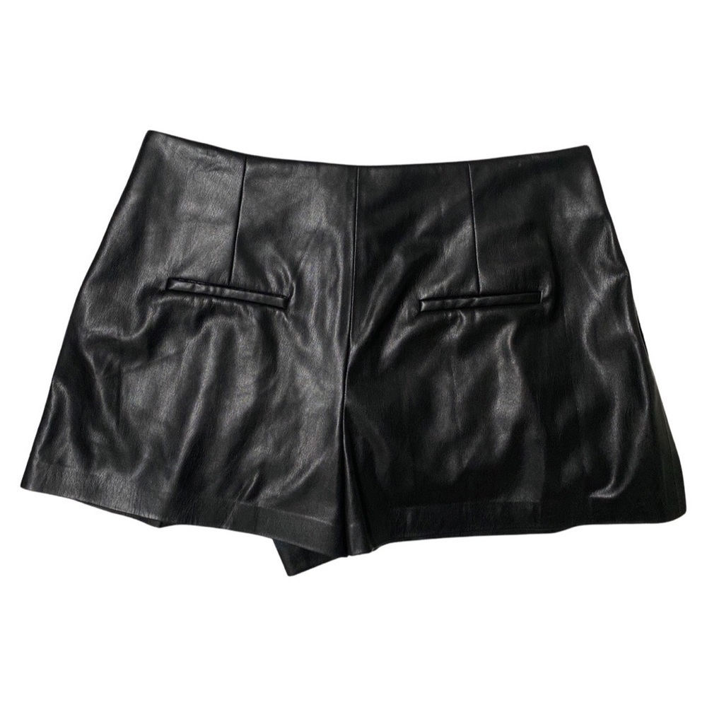 Alice + Olivia Steffie Vegan Leather Shorts Black Size 14 NWT - Picture 7 of 11